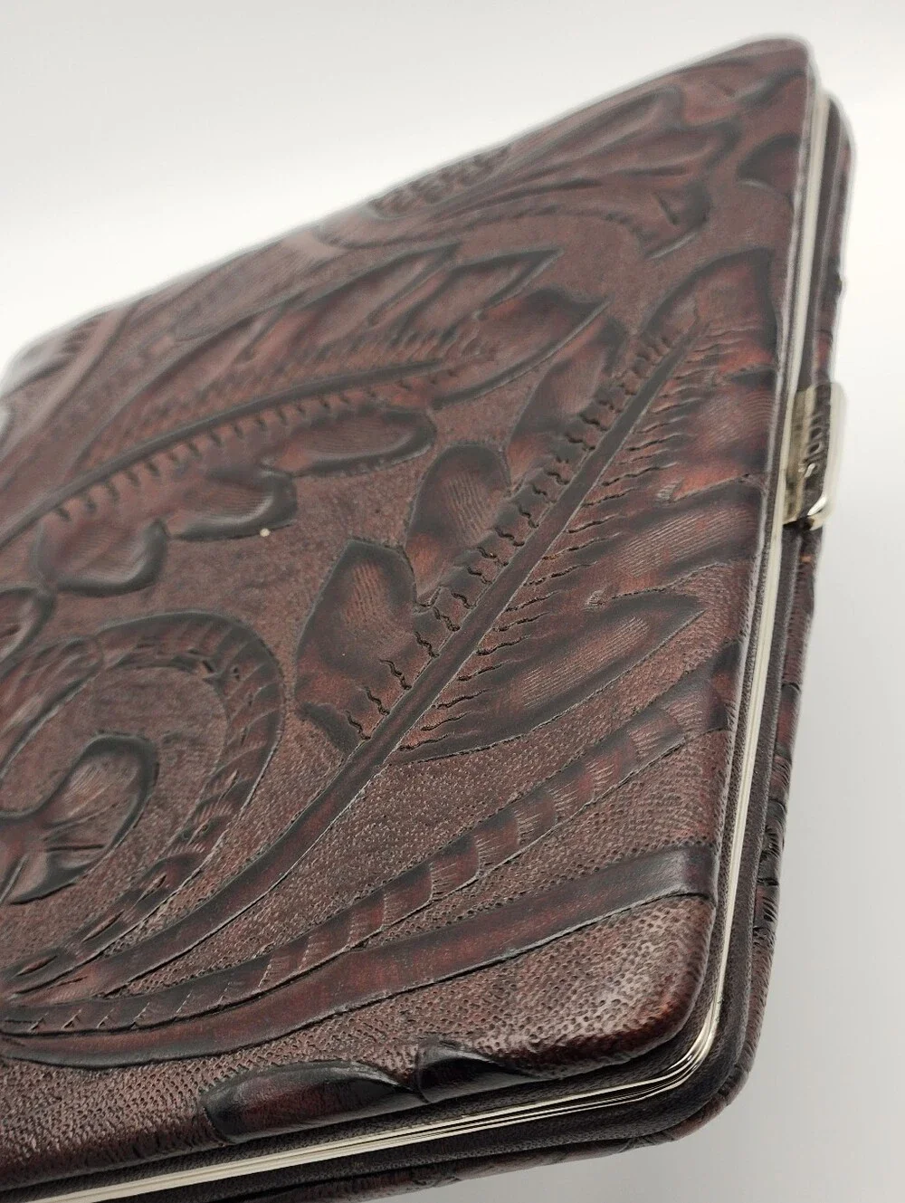 Lodis Los Angeles Framed Leather Kiss-Lock Wallet - Brown
